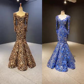 Elegant Vintage Mermaid Evening Ball Gown - FashionByTeresa